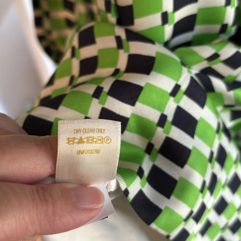Kate Spade Aubrey‎ silk Green and Black Wrap Dress